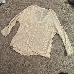 Pink Lily Oversized Cream Sweater Size Small